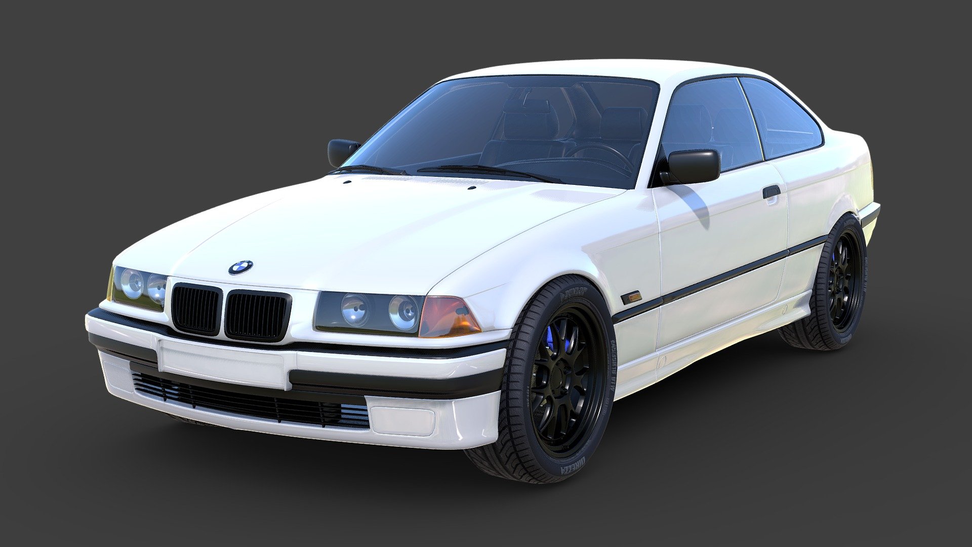 BMW E36 Coupe Stock 3d model