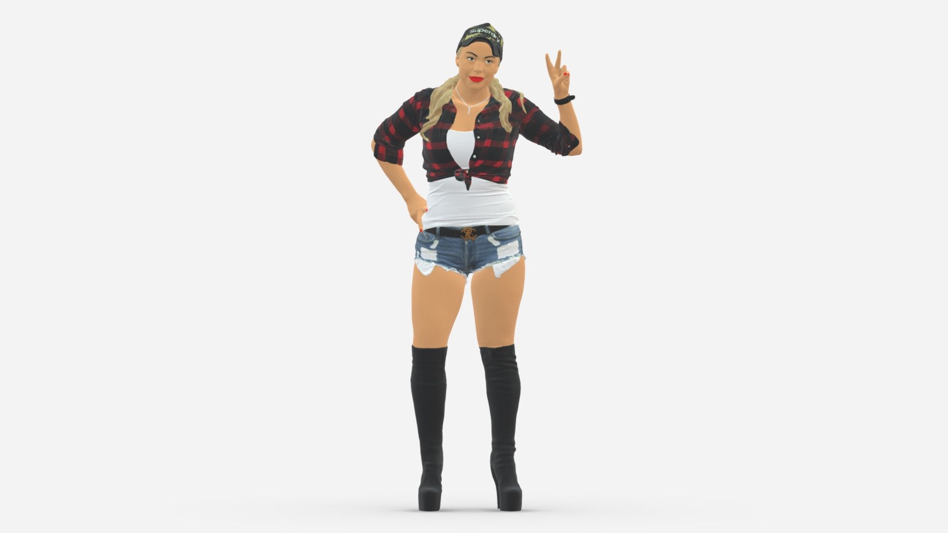 Woman In Shorts 0139 3d model