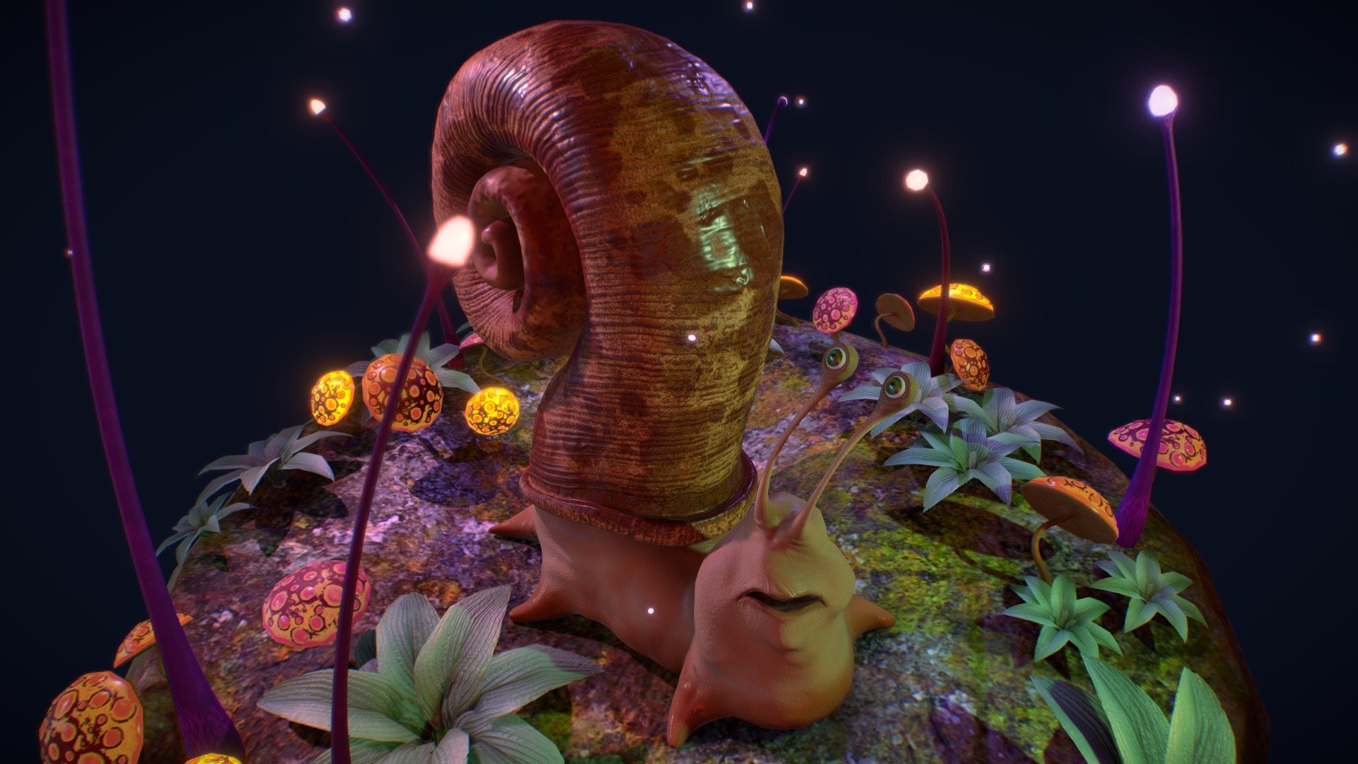 Snail Fantasy World 3d model