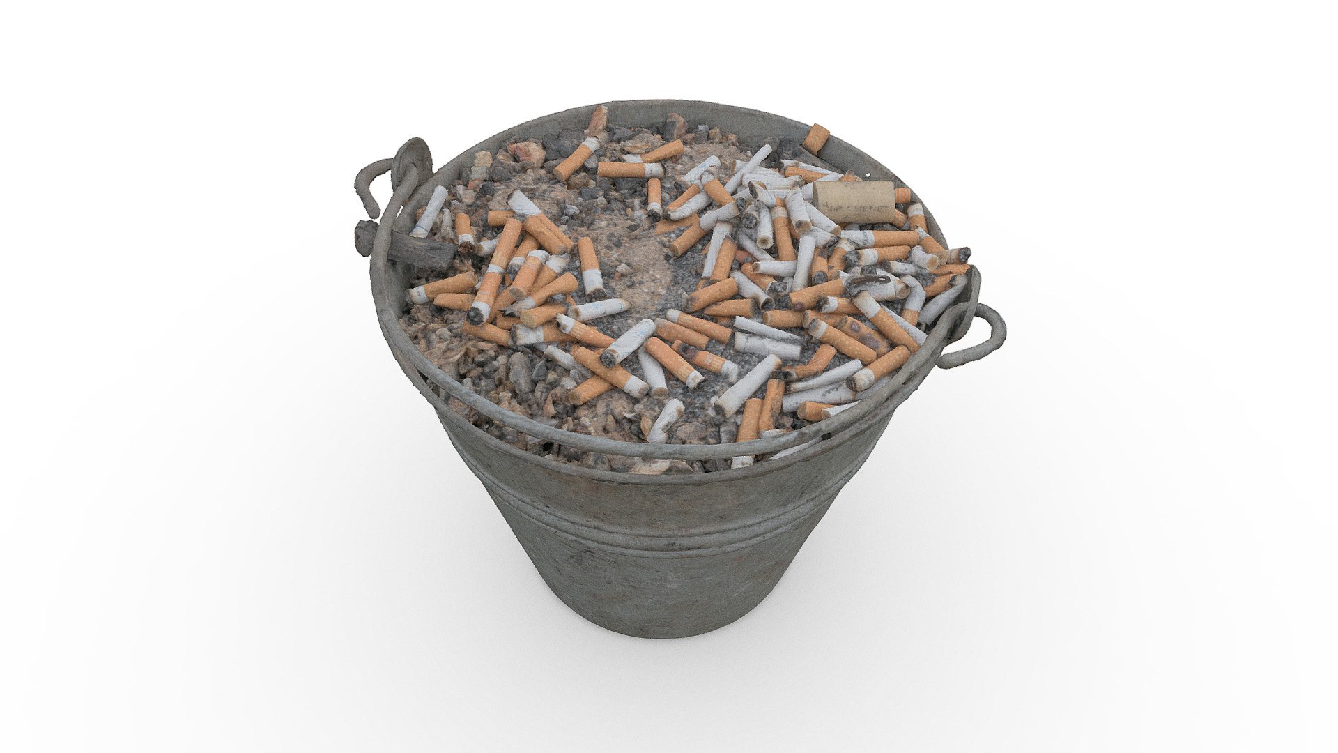 Cigarette butts bucket 3d model