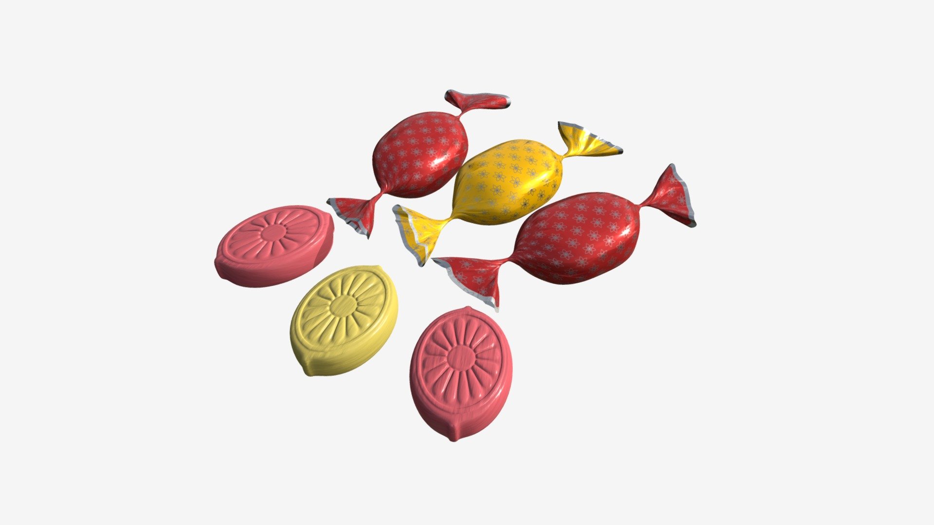 candy with wraps 3d model