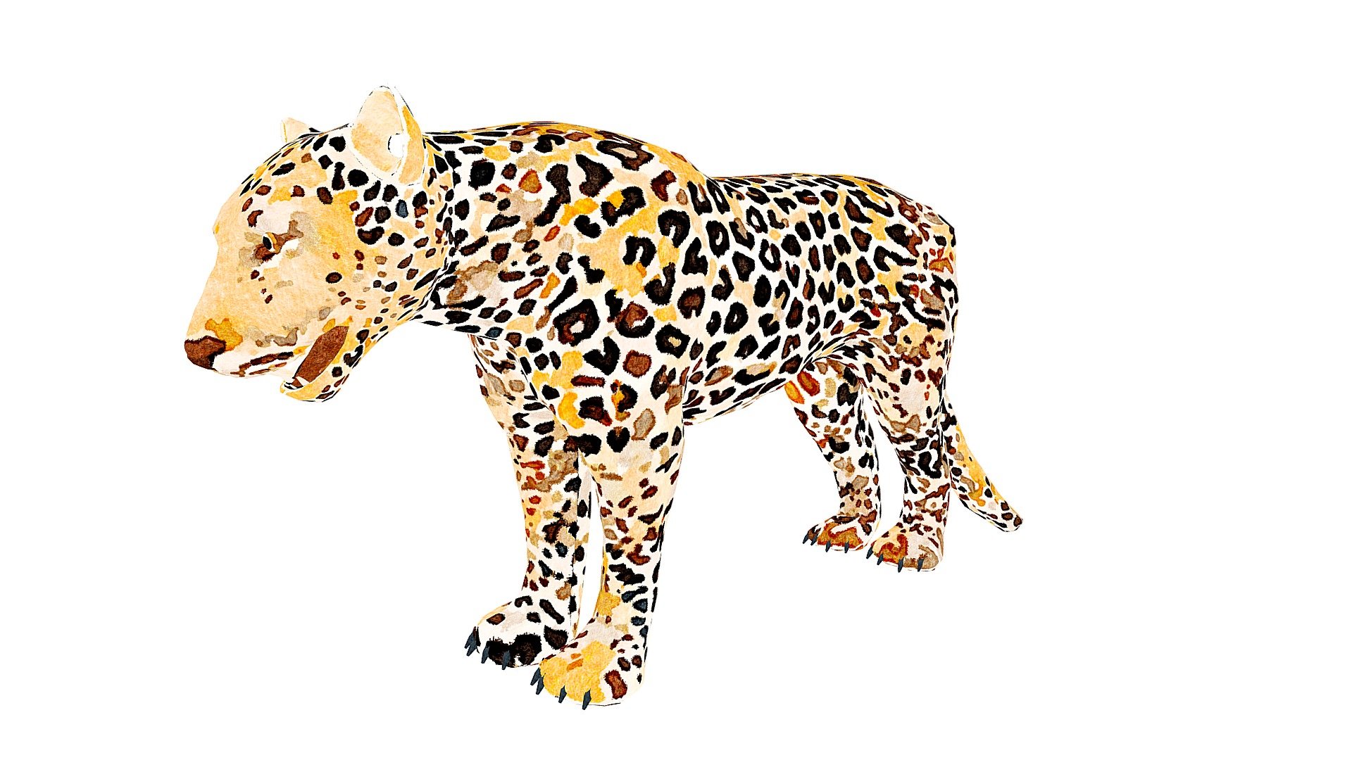 Leopard Illustration 3d model