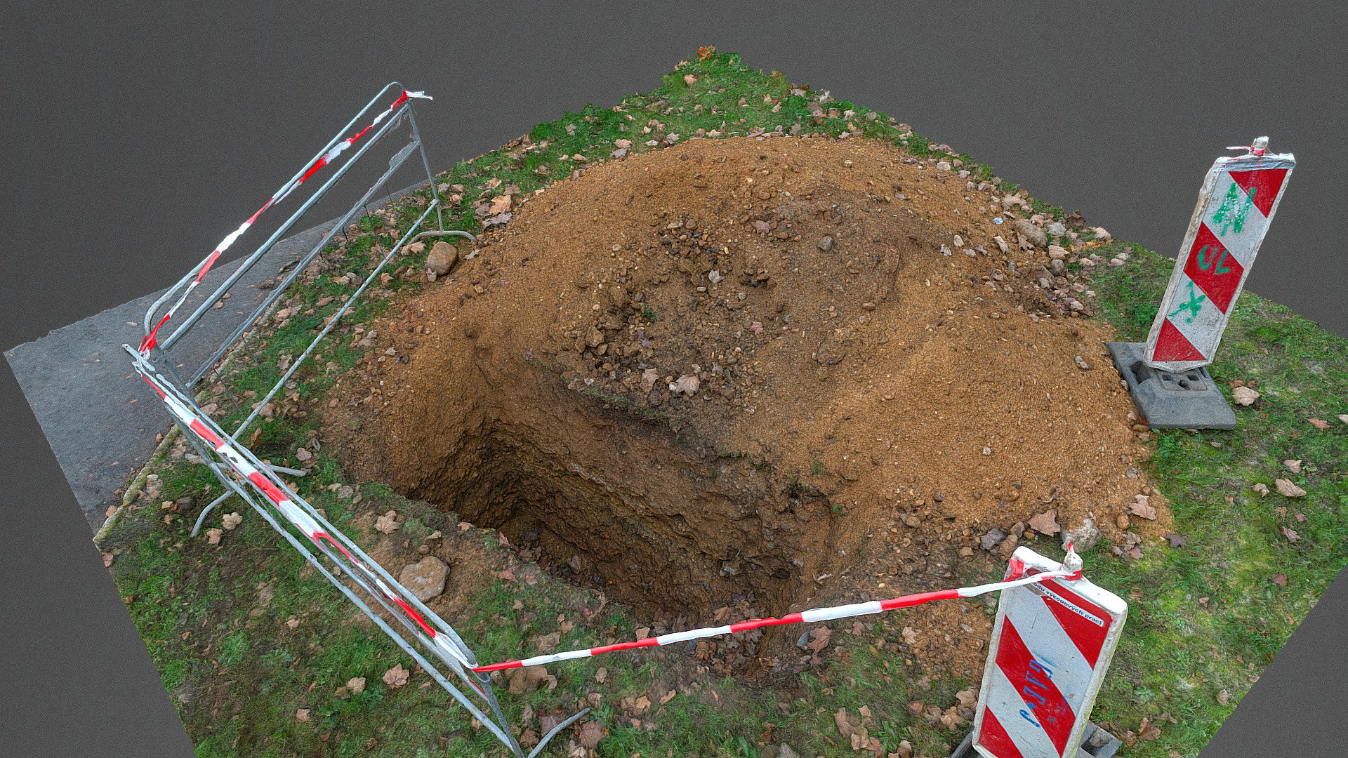 Construction dig site excavation hole 3d model