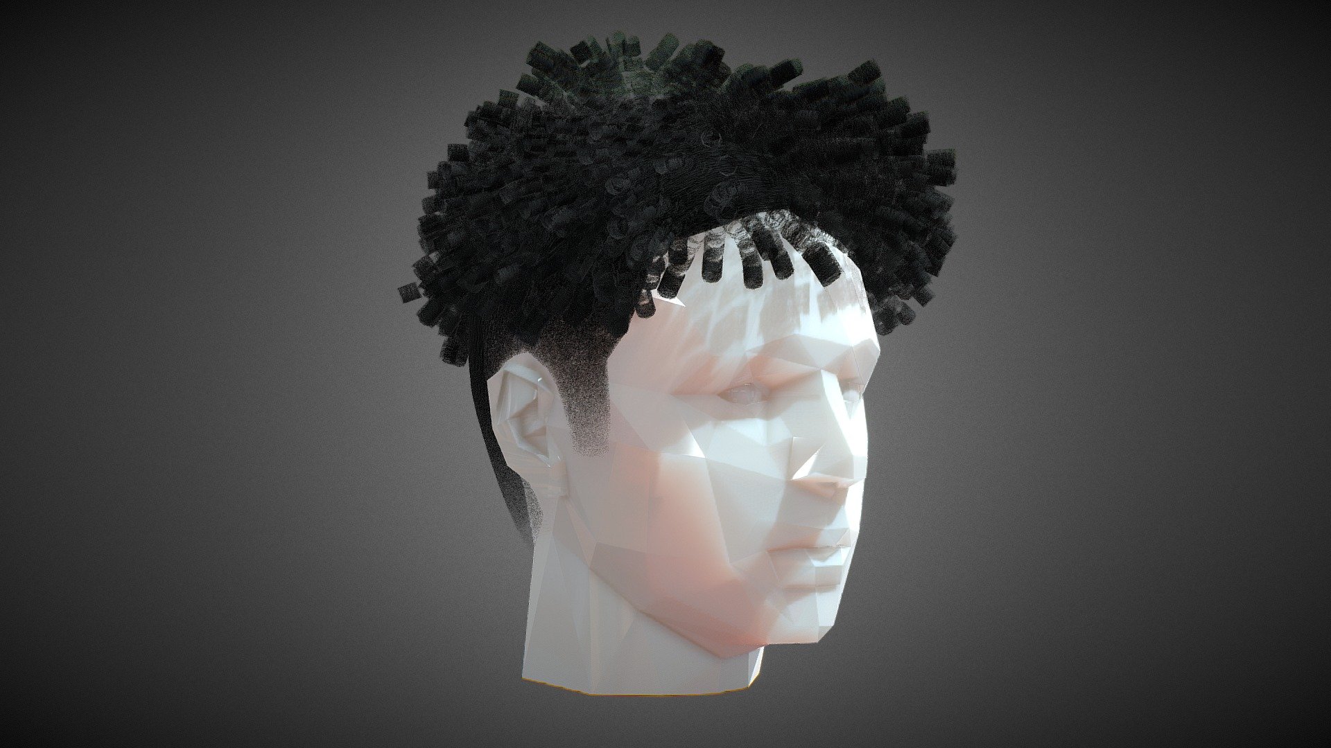 Short Curly Hair 3d model