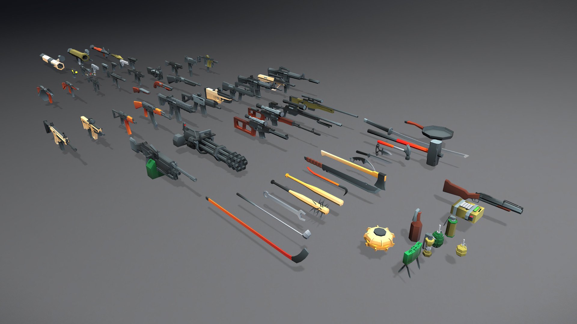 Low Poly Weapons Collection 3d model