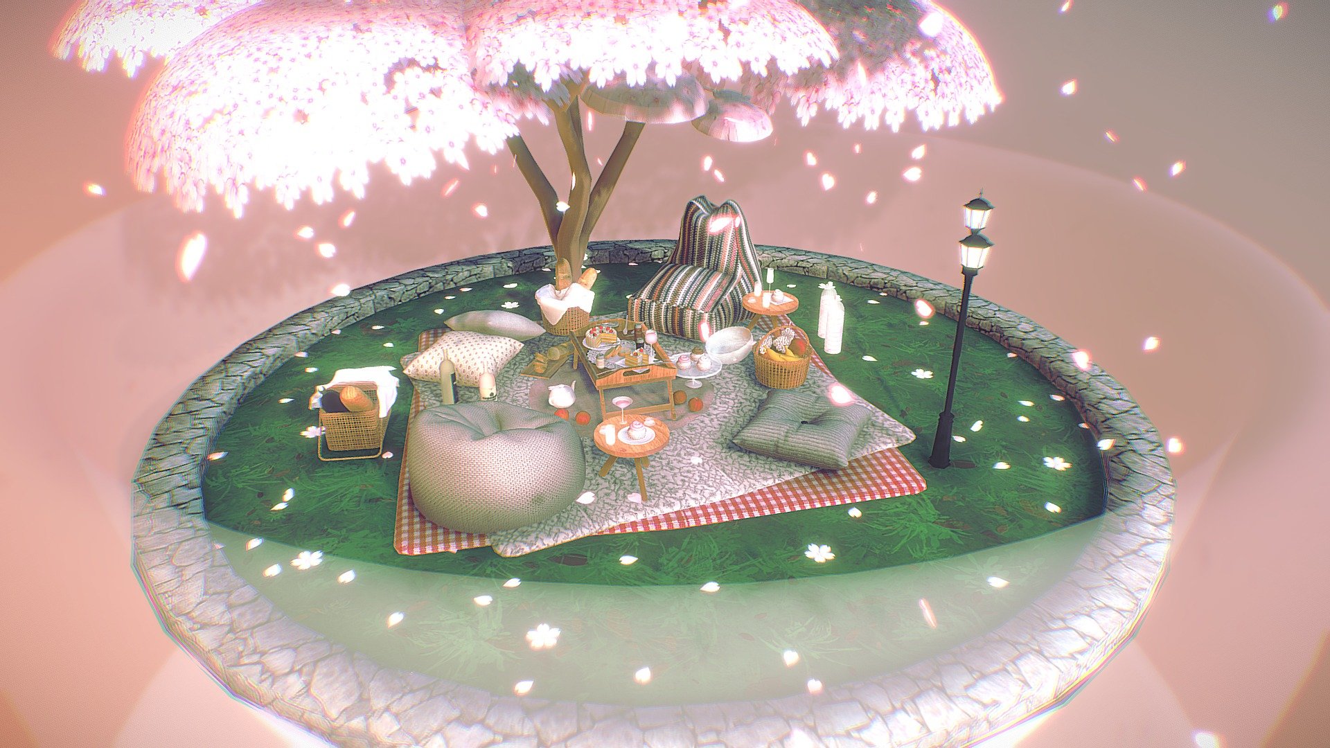 Sakura Spring Picnic!! 3d model