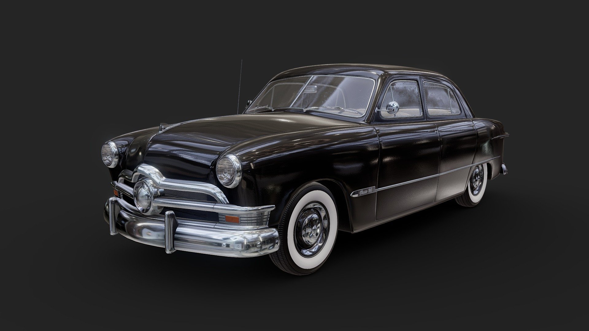 50s Sedan Car 3d model