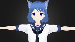 3D Anime Character Girl for Blender 28