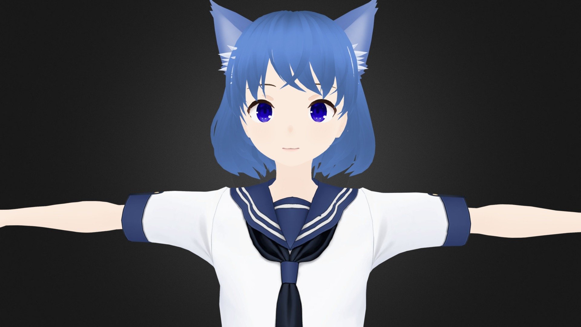 3D Anime Character Girl for Blender 28 3d model