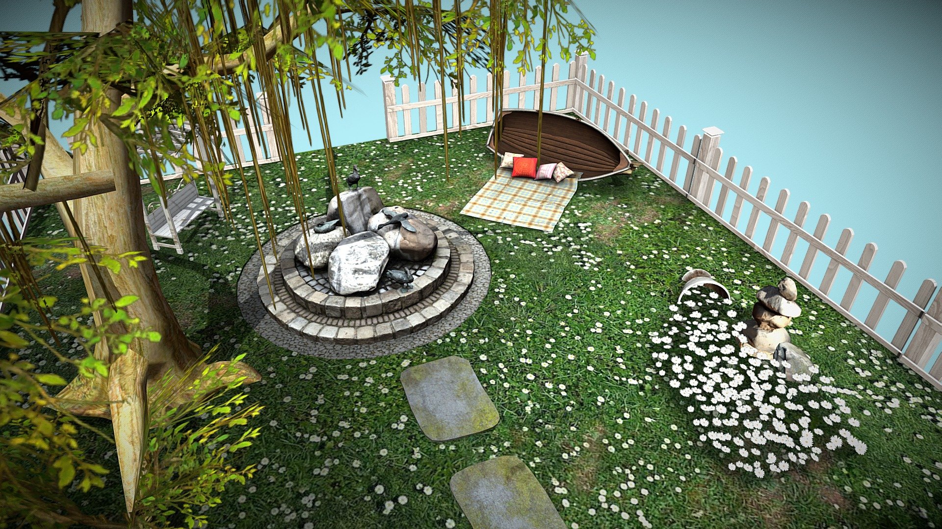 Sunday Garden Fun 3d model