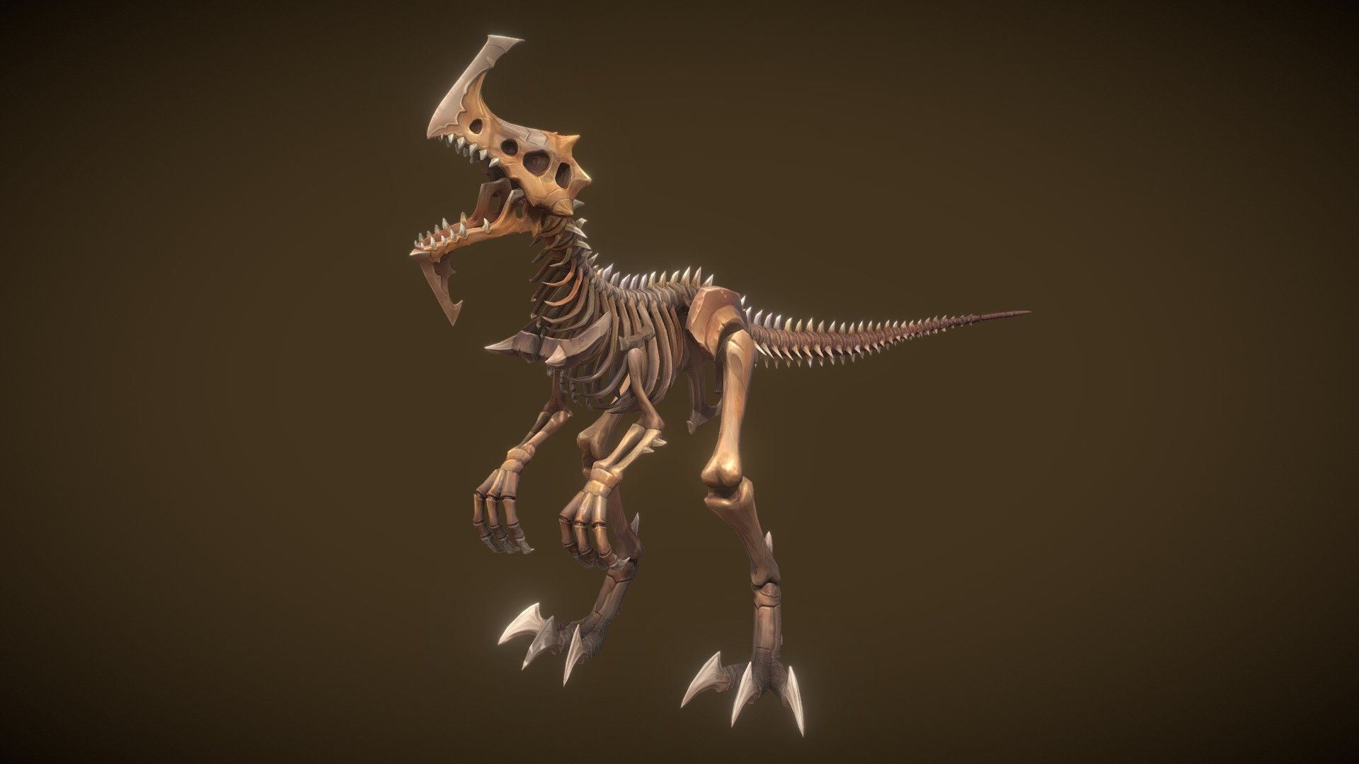 Stylized Fantasy Skeletal Dinosaur (Creature) 3d model