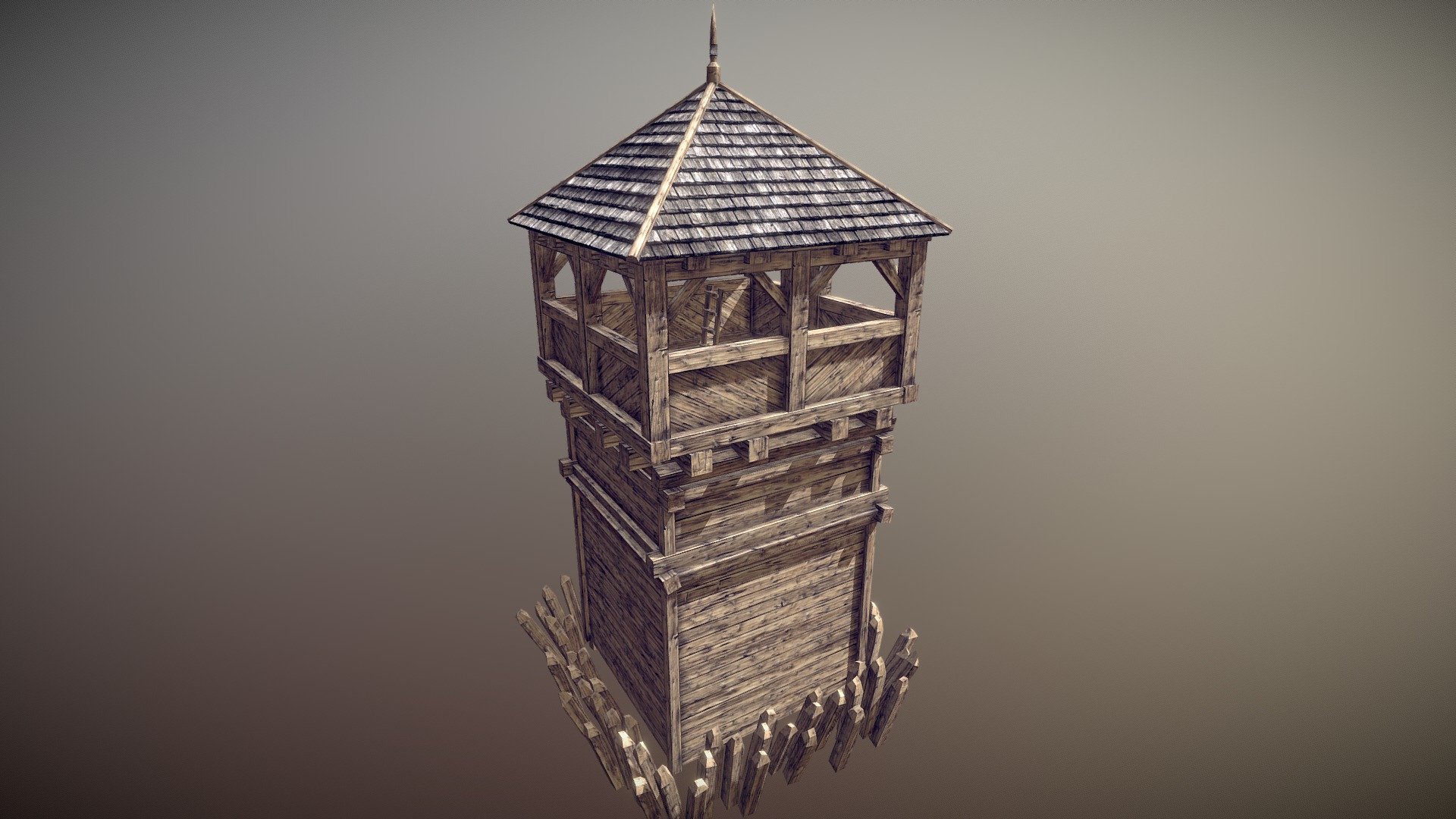 LV2 Defence Tower Mesh 3d model