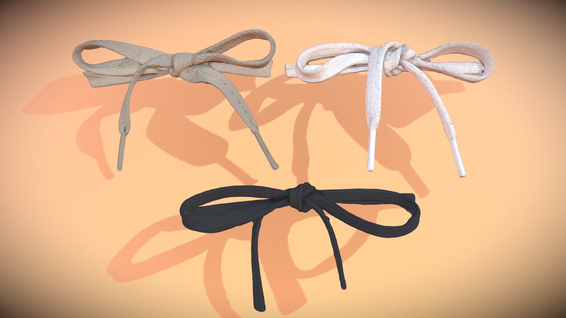 3D Scanned Shoelace Pack 3d model