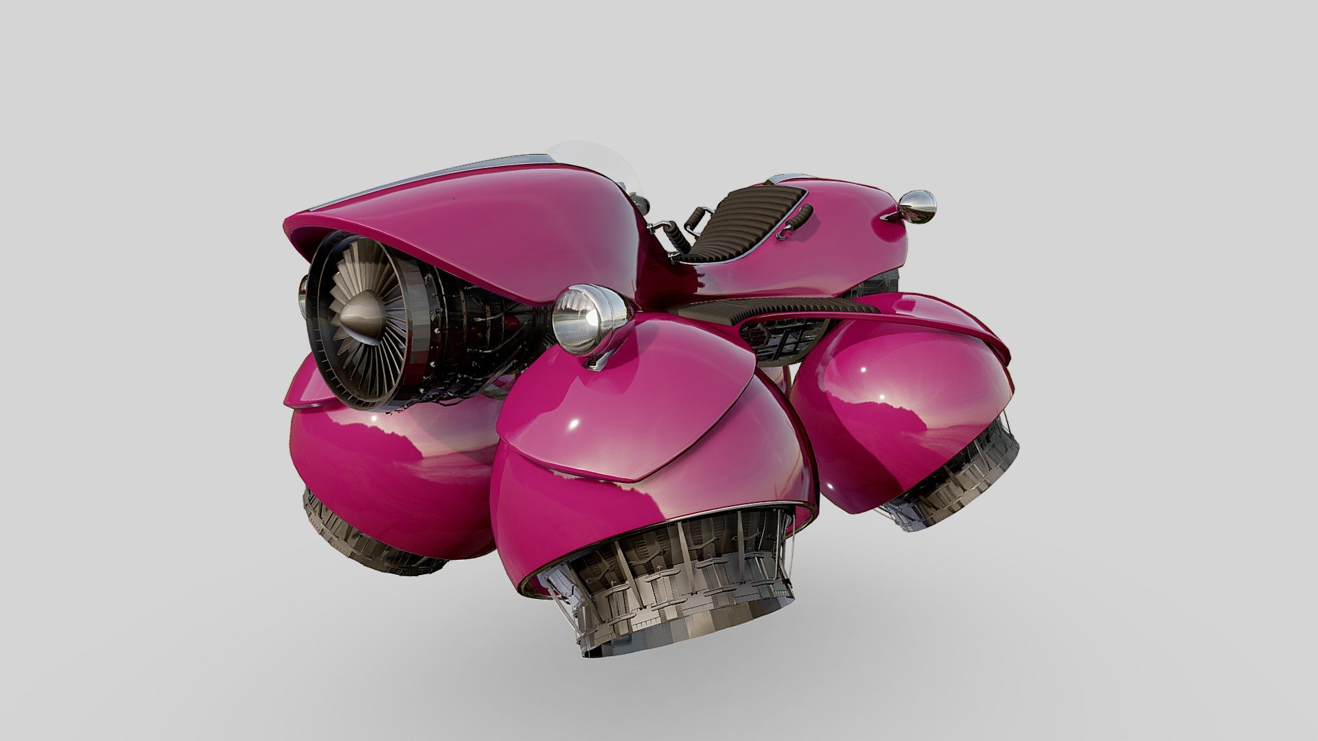 Retro Hovercraft 3d model