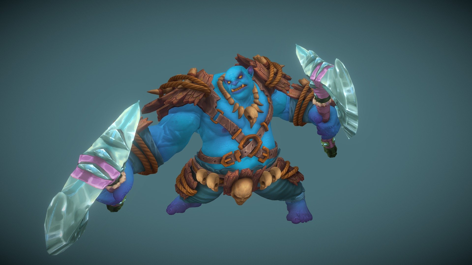 Stylized Fantasy Ogre Warrior 3d model