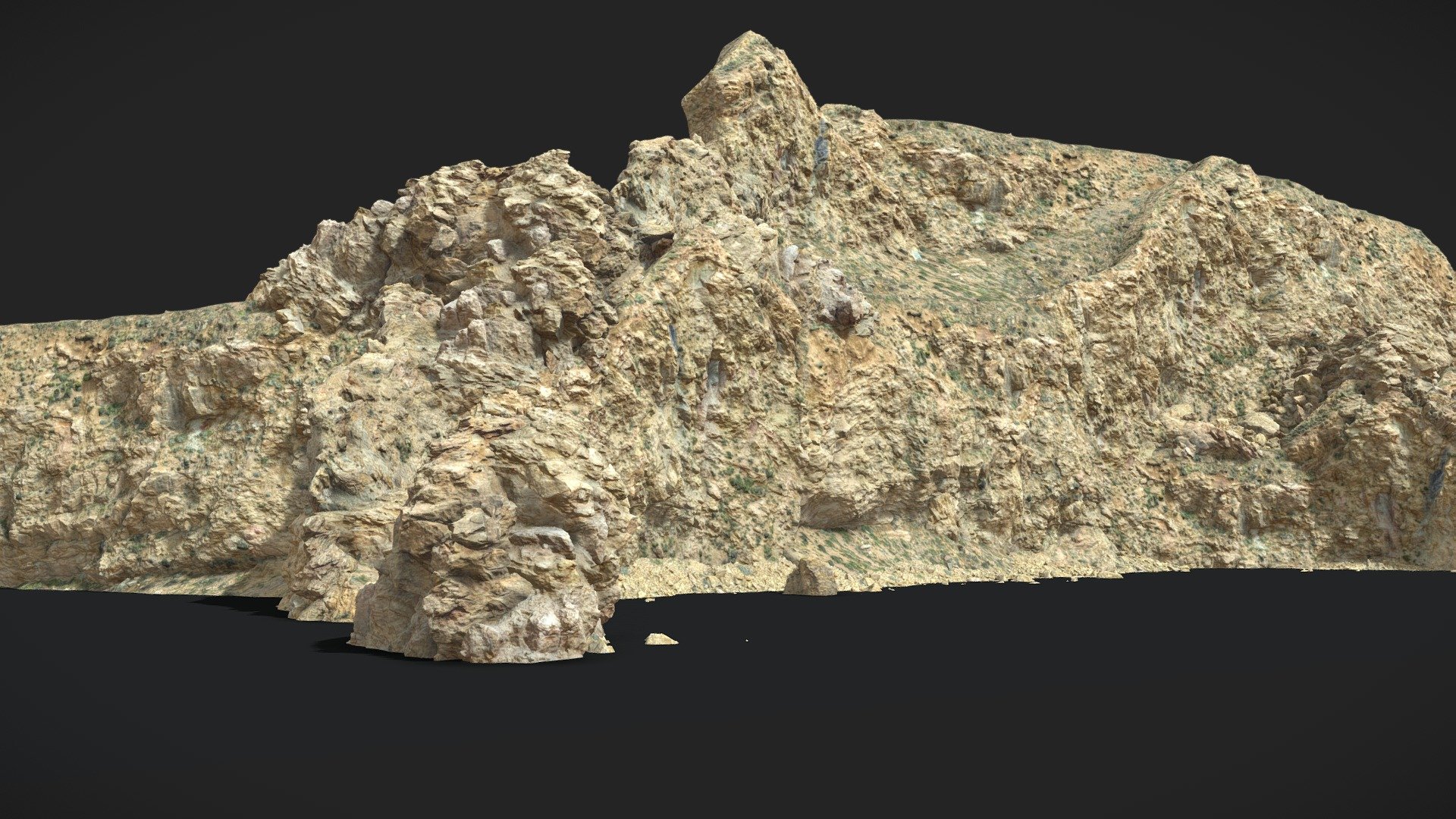 Big Arid Cliff Rock Wall Module A 3d model