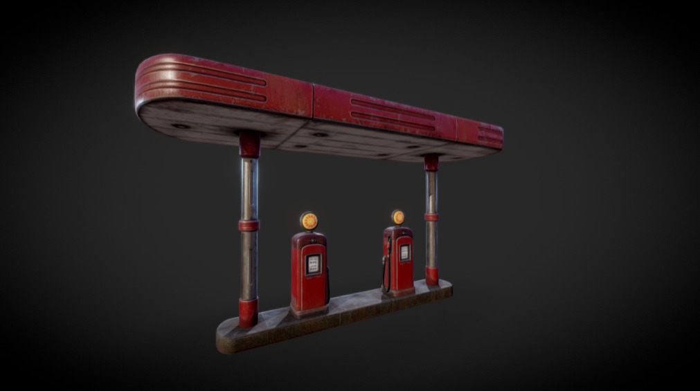 Gas Pump Overhang 3d model