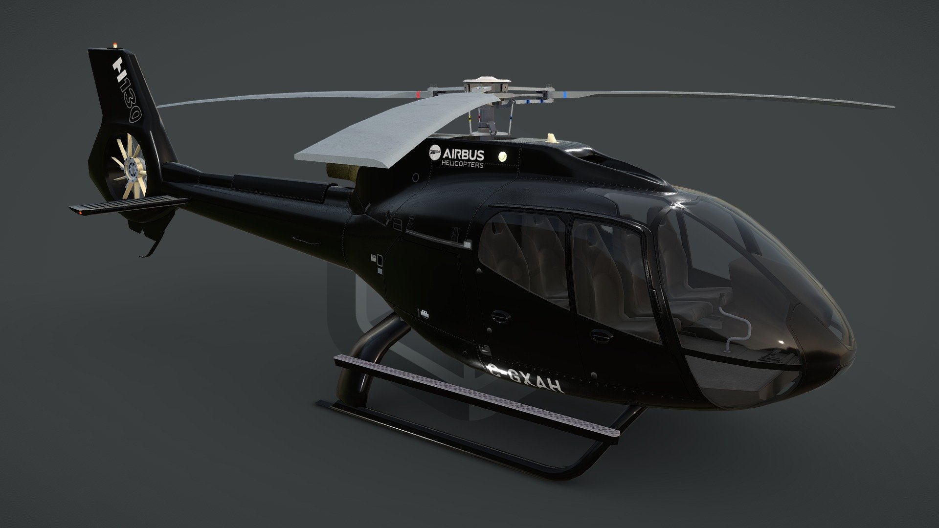 Black Helicopter EC130-H130 Livery 25 3d model