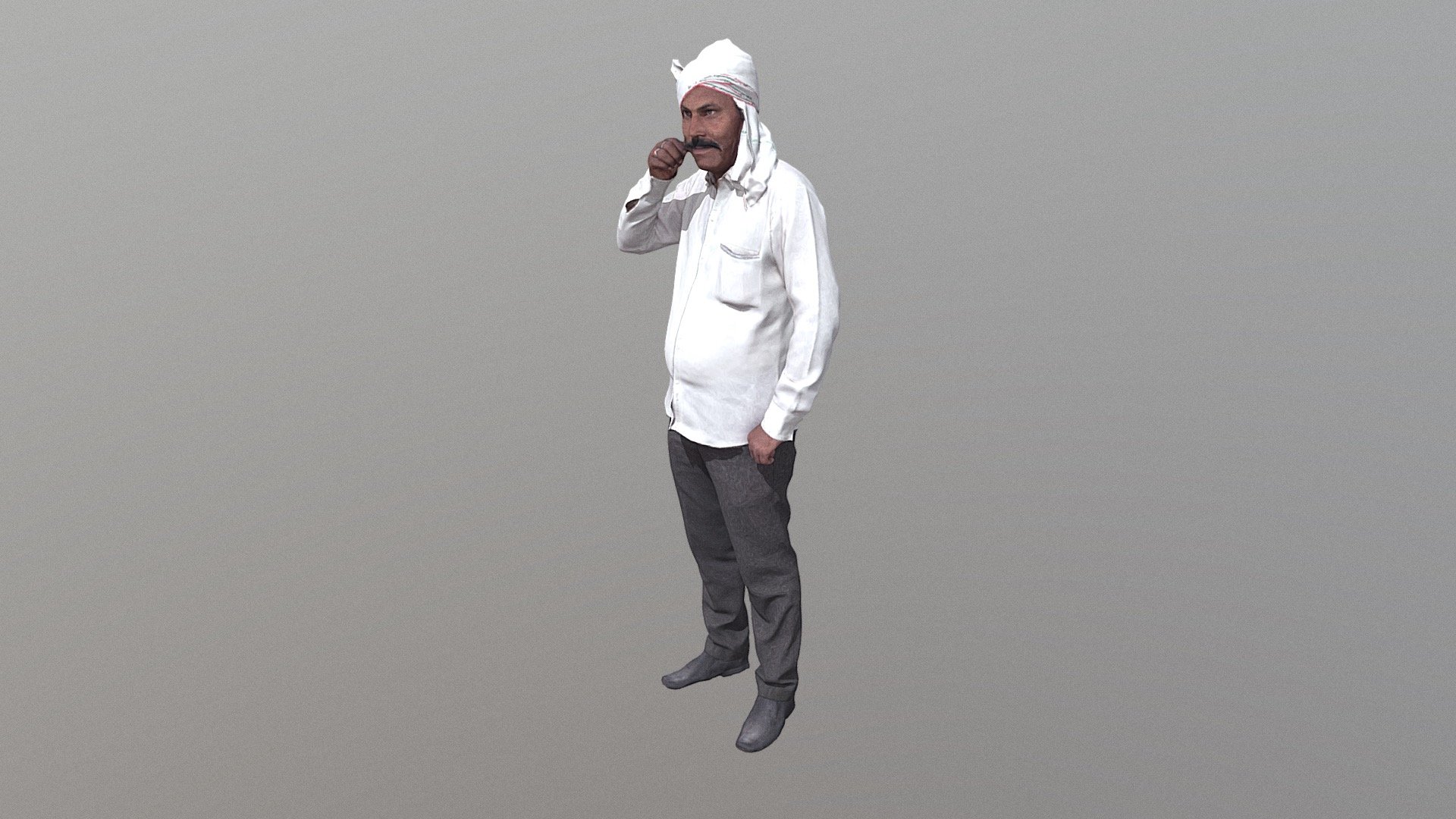 Indian Moustach Farmer 3d model