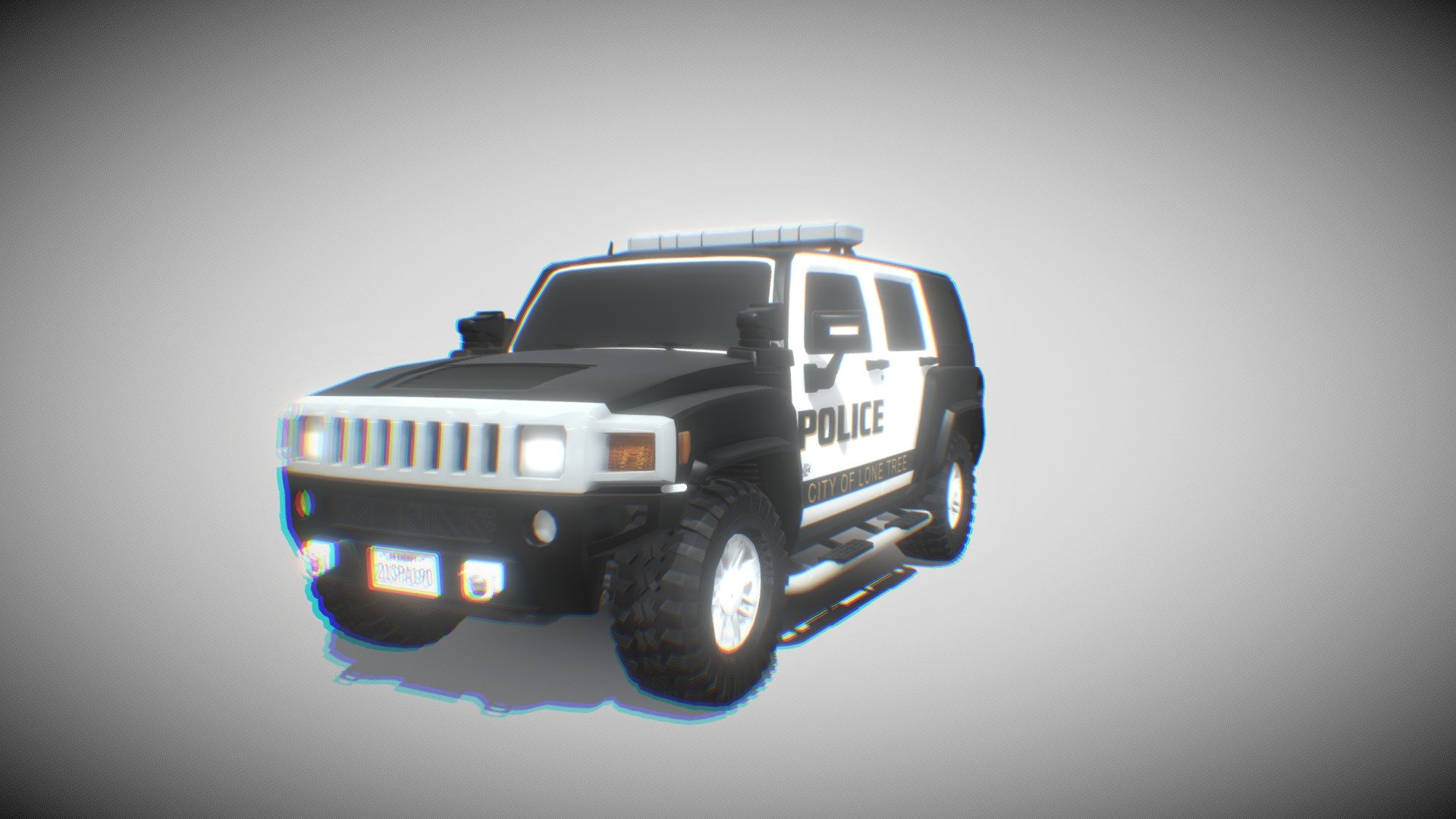 Hummer H3 Police 3d model