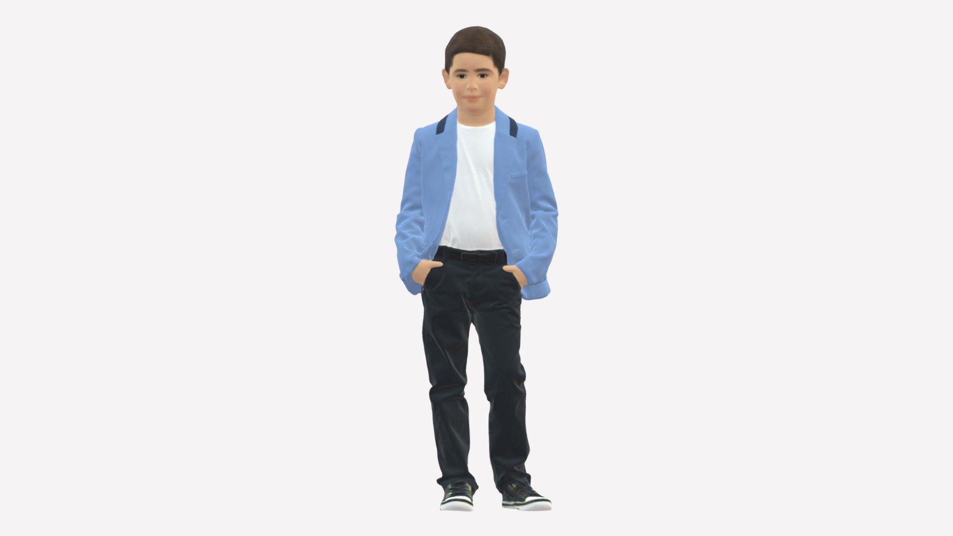 Young Boy In Bright Blue Blazer 0754 3d model