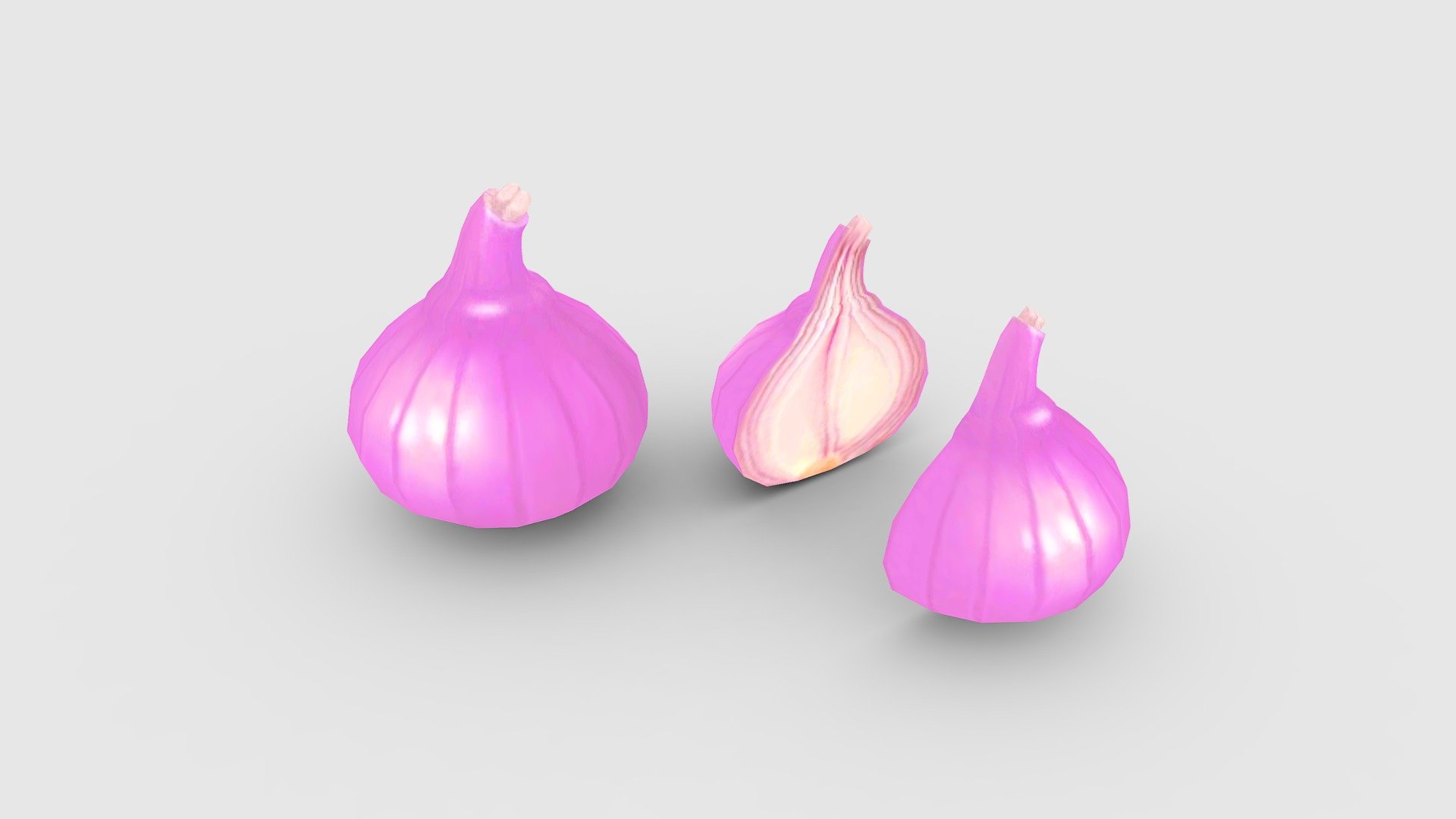 Cartoon onion diced 3d model