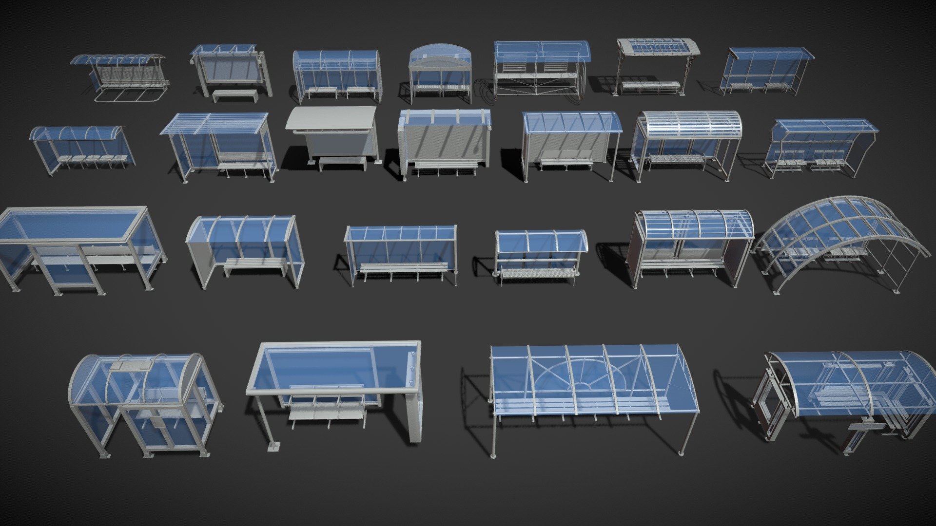 Bus Stops 3d model