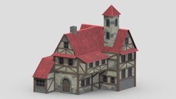 Medieval Building 04 Low Poly PBR Realistic