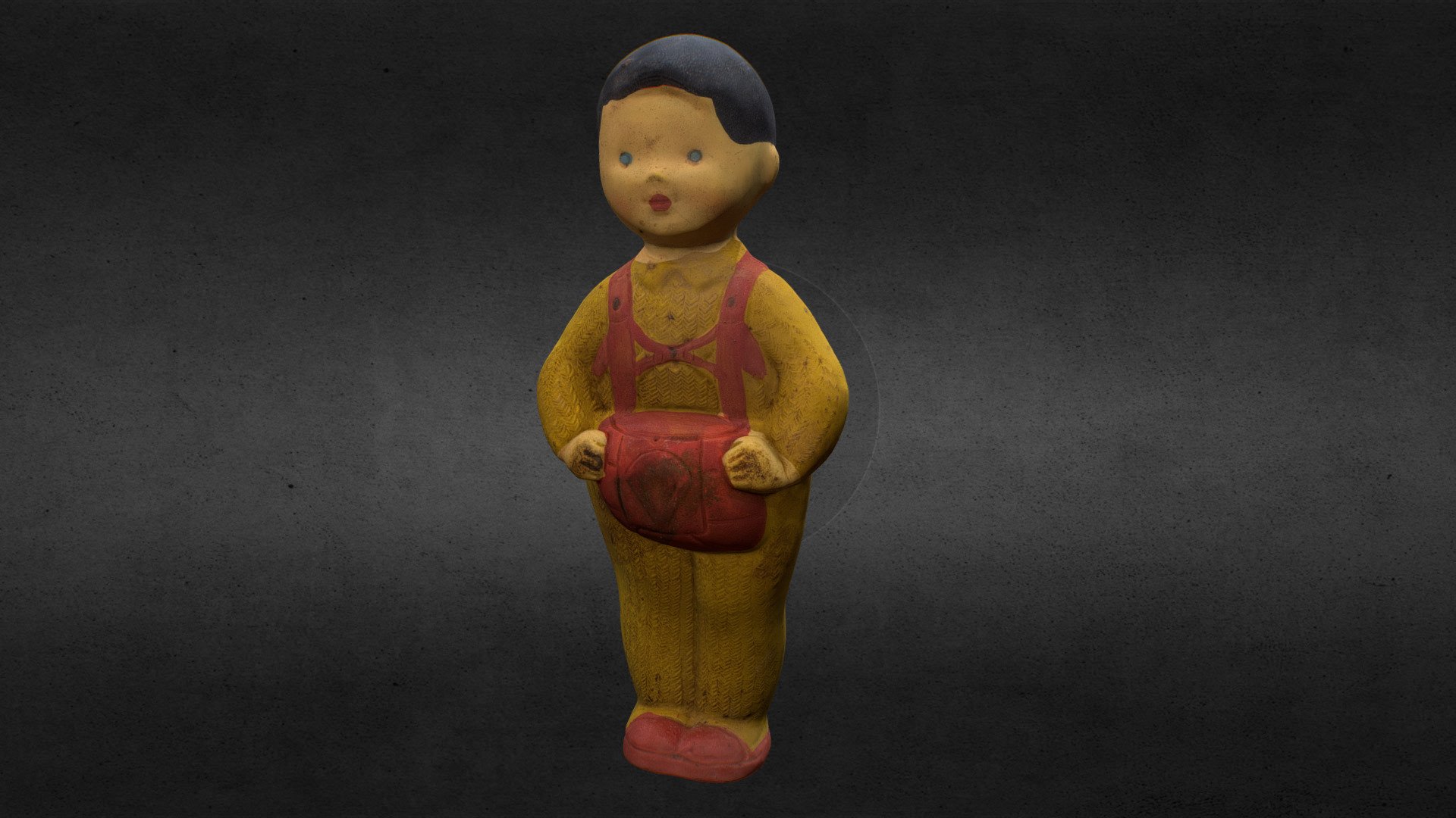 Old USSR Soviet Rubber Toy Parachutist 3d model