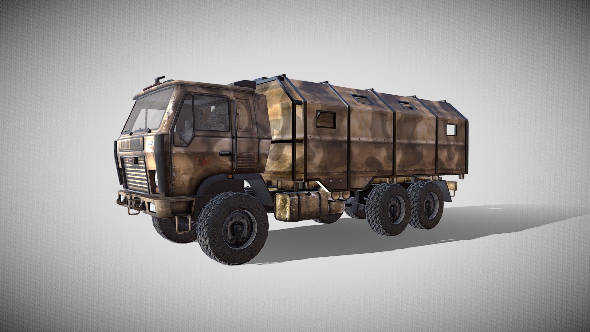 Armored vehicle transporter armored truck 3d model