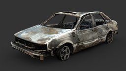 Burned-Out Car