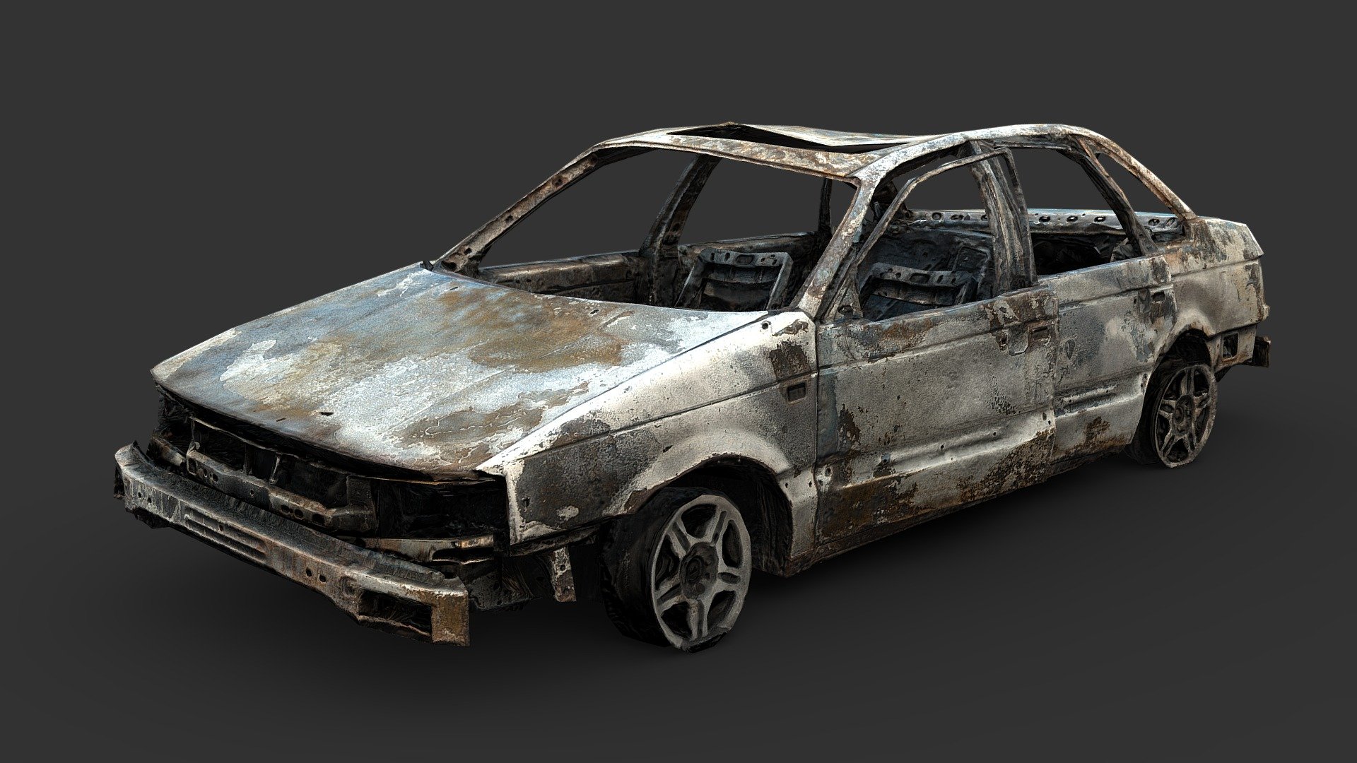 Burned-Out Car 3d model