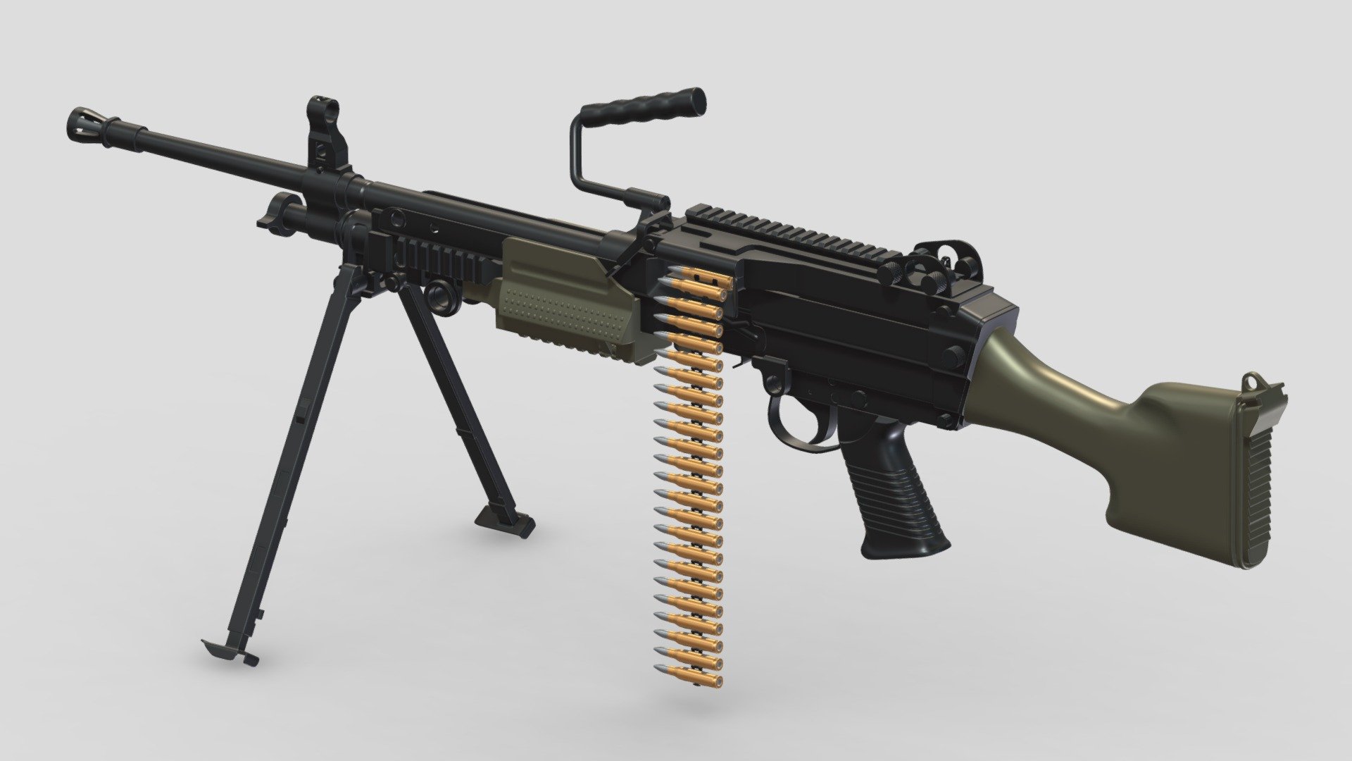 FN Minimi Mk3 High-poly 3d model