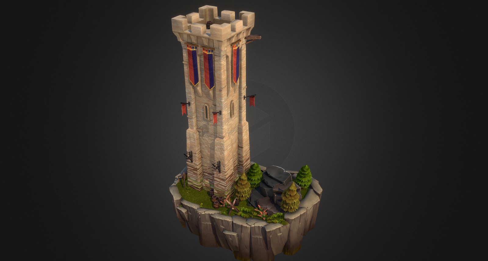 Castle Tower Re-done 3d model