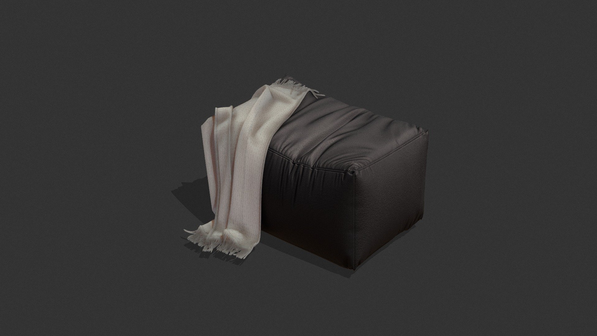 POUF DRAP HD SALON 3d model