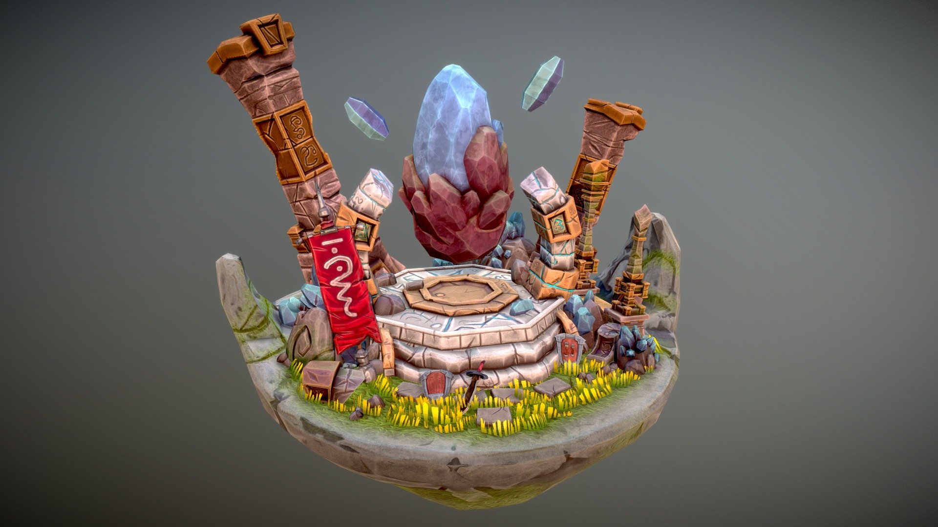 Stylized Crystal Ruins 3d model