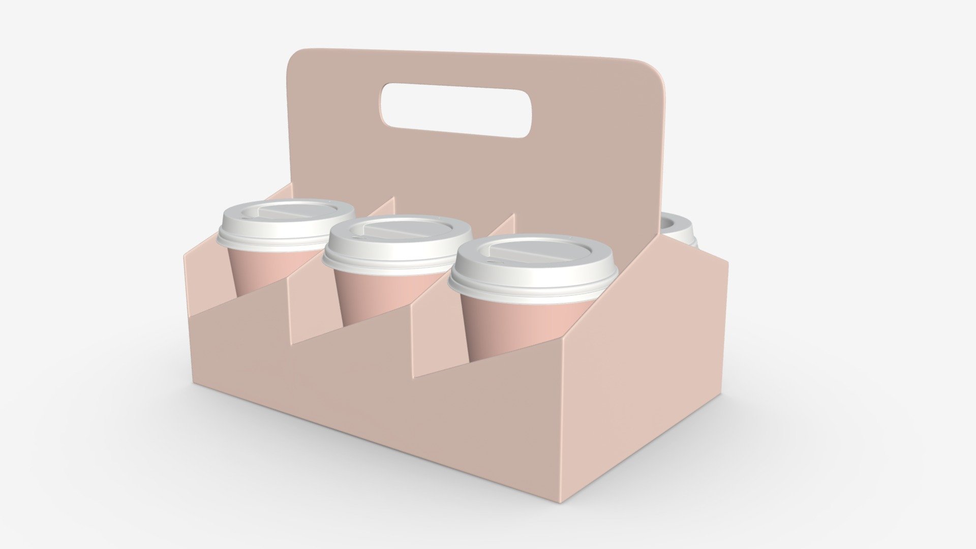 Paper coffee cups with holder 05 3d model