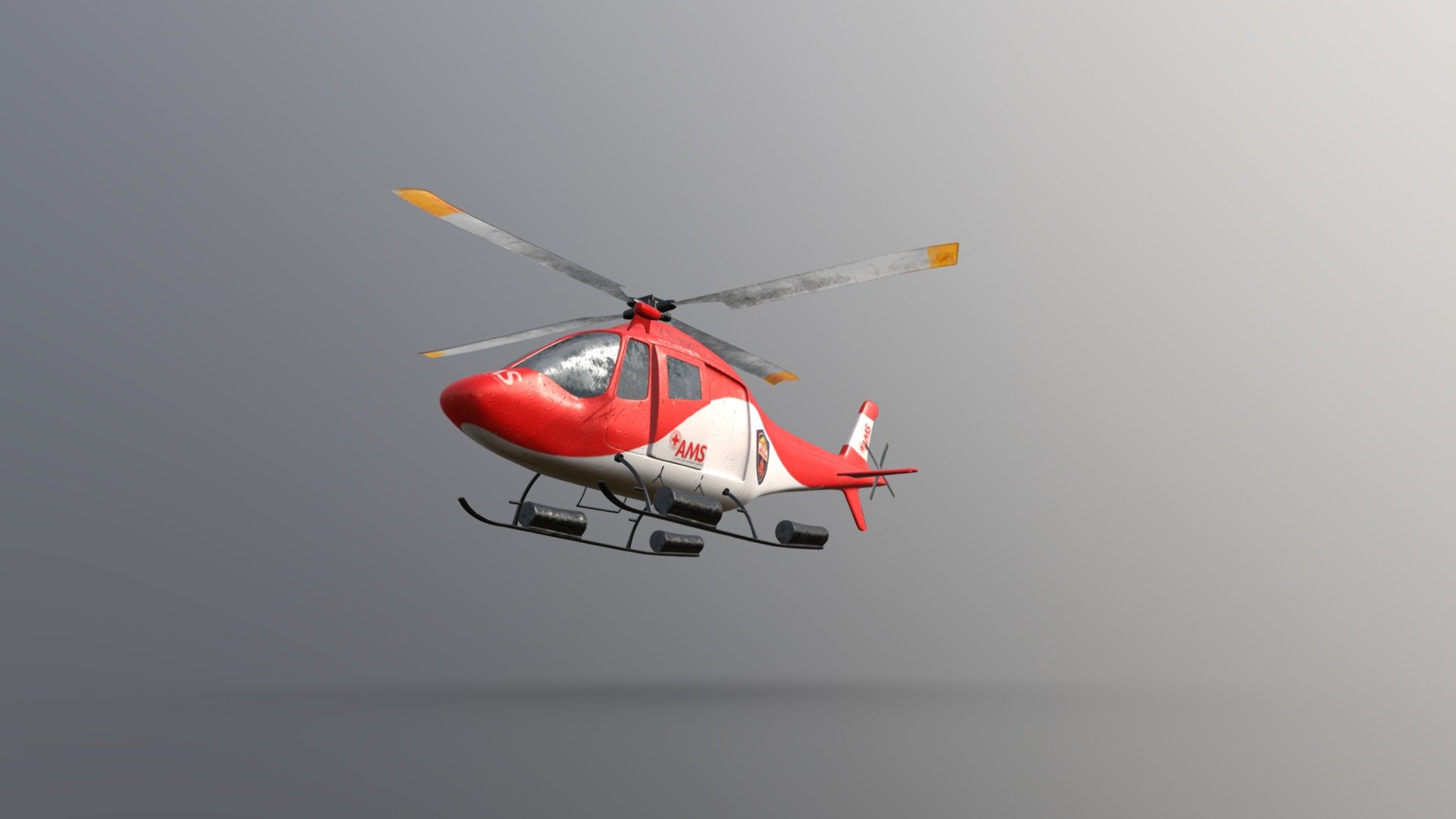 Red Cross Agusta 119 EMS Helicopter 3d model