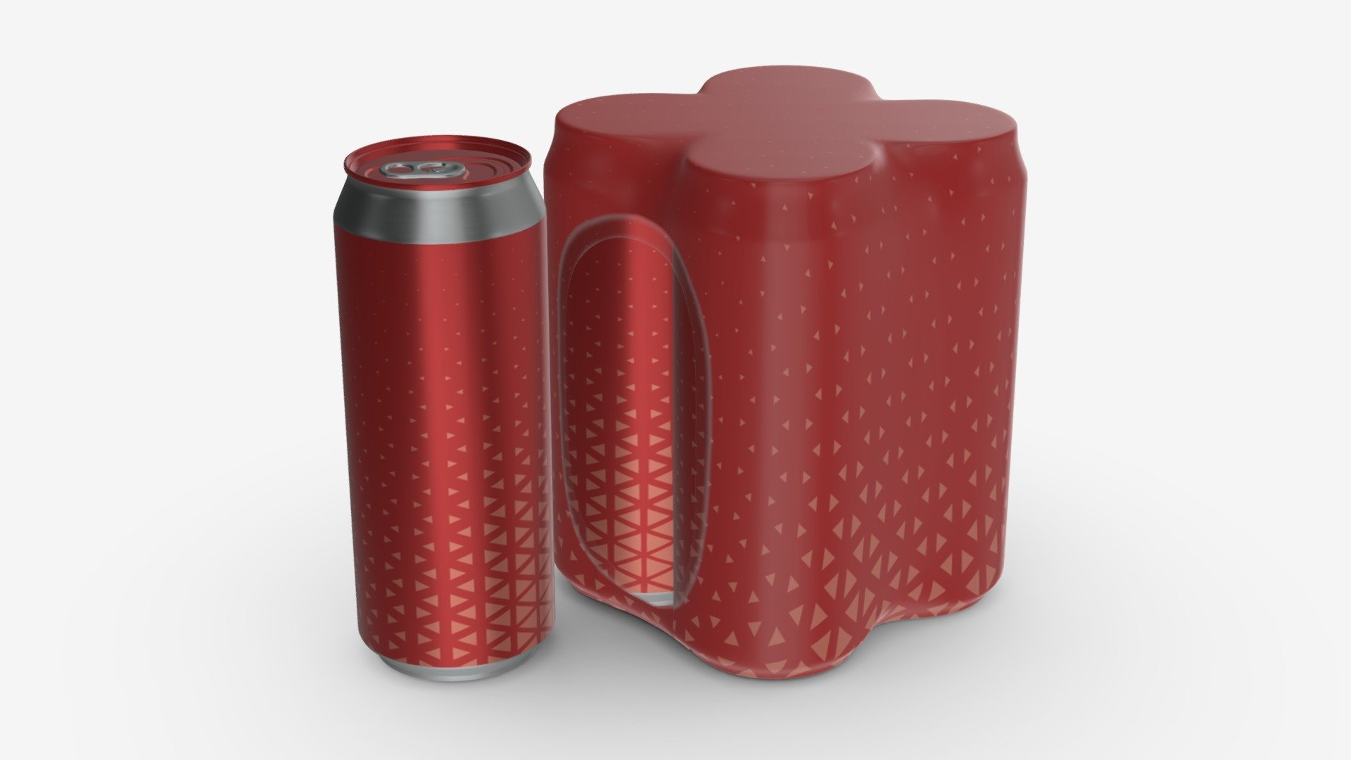 Packaging for 500 ml four beer soda cans 3d model