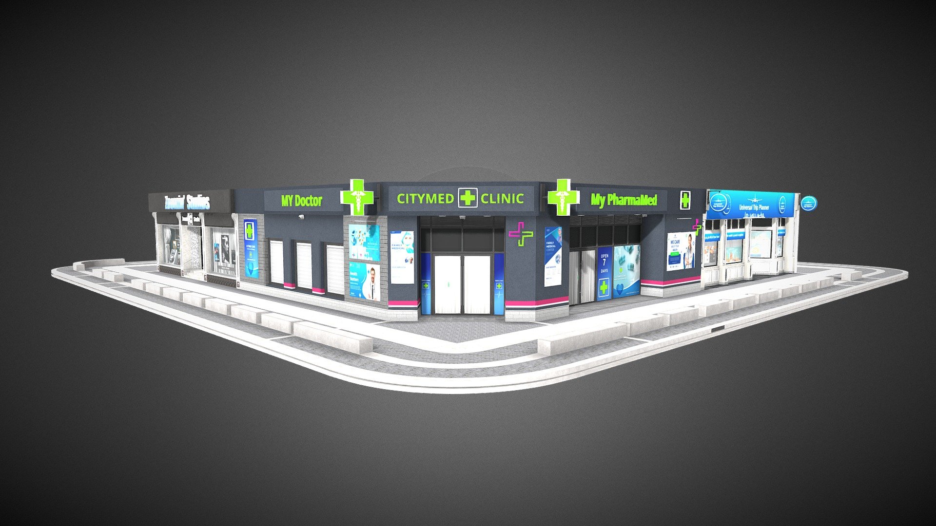 Store Front Pack 4 3d model