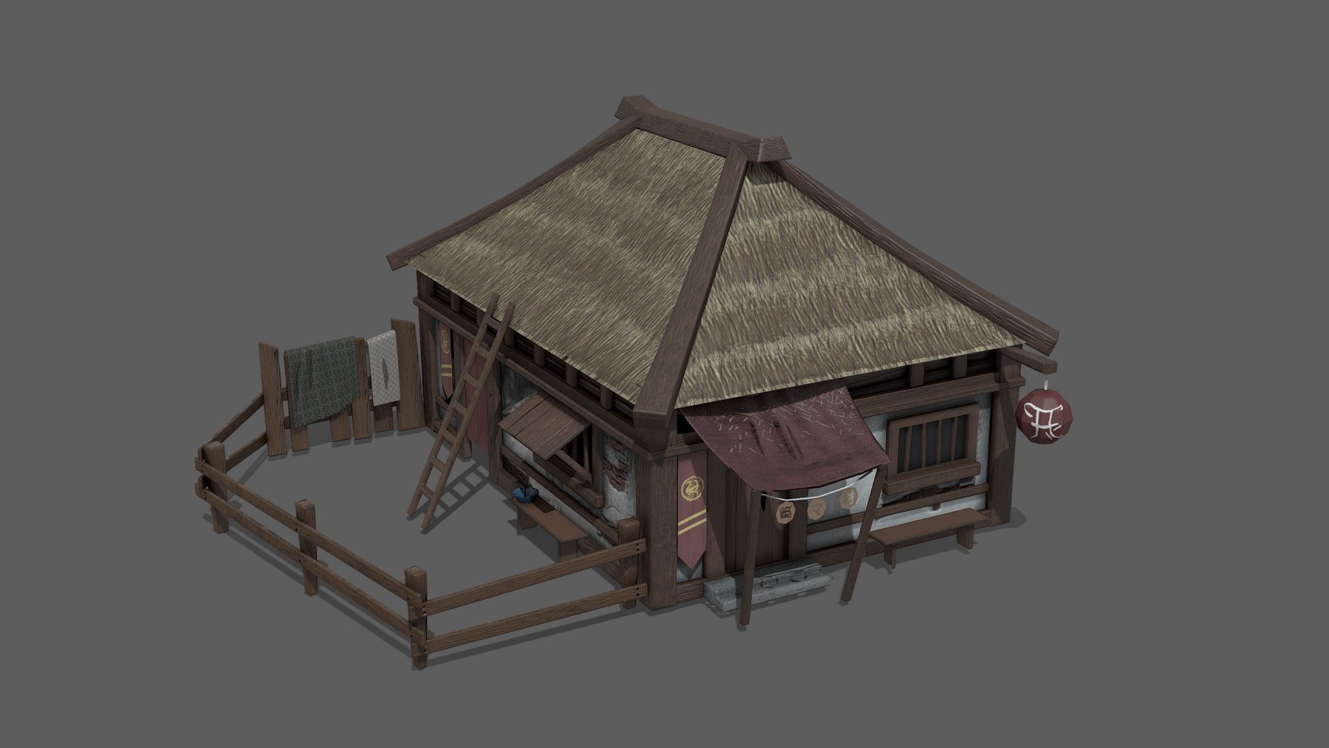 Chinese farm house 3d model