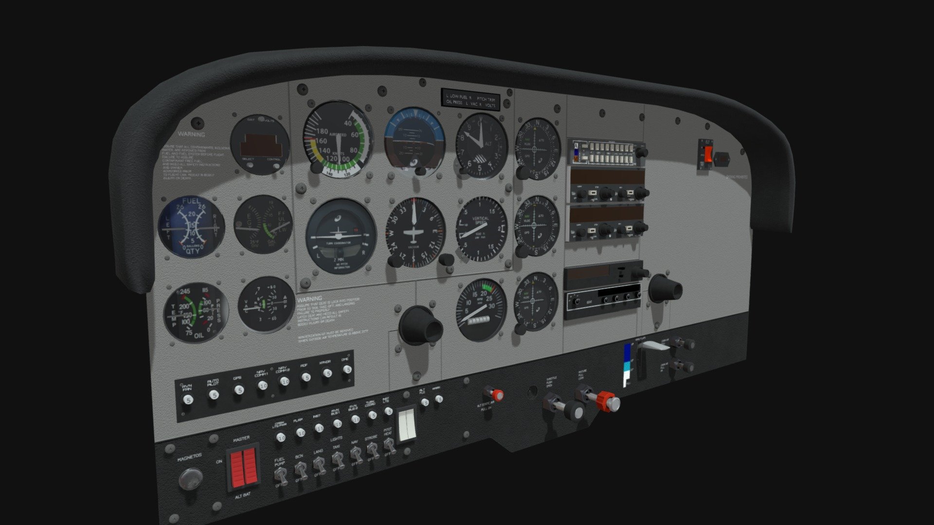 Cessna 172 Instrument Panel 3d model