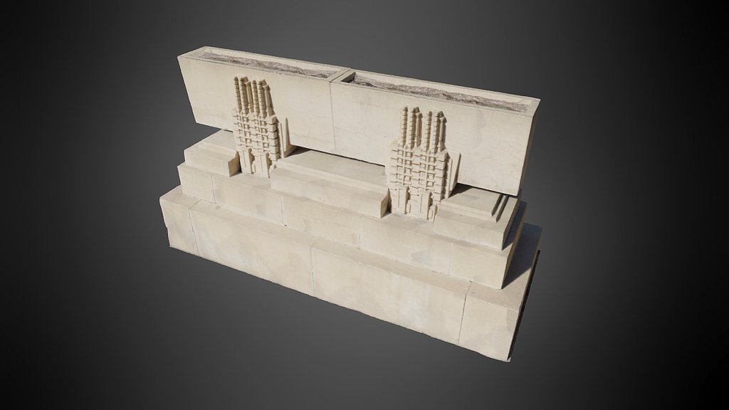 Large Planter (Hollyhock House) 3d model