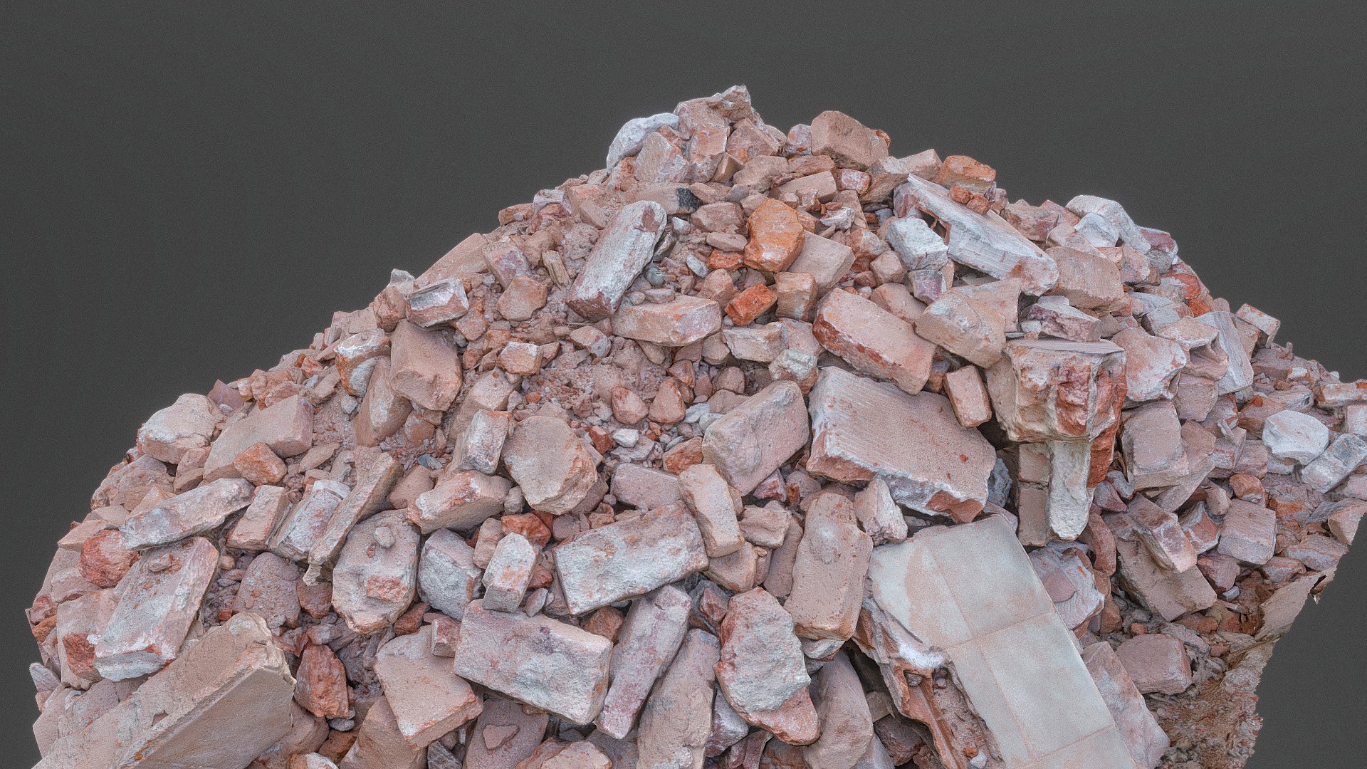 Heap of construction debris bricks 3d model