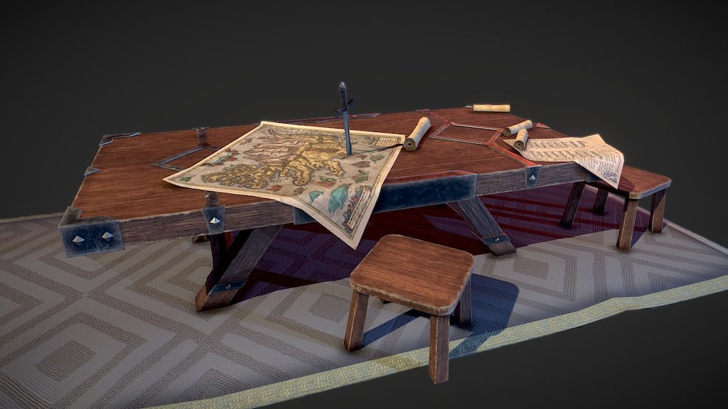 Medieval table 3d model