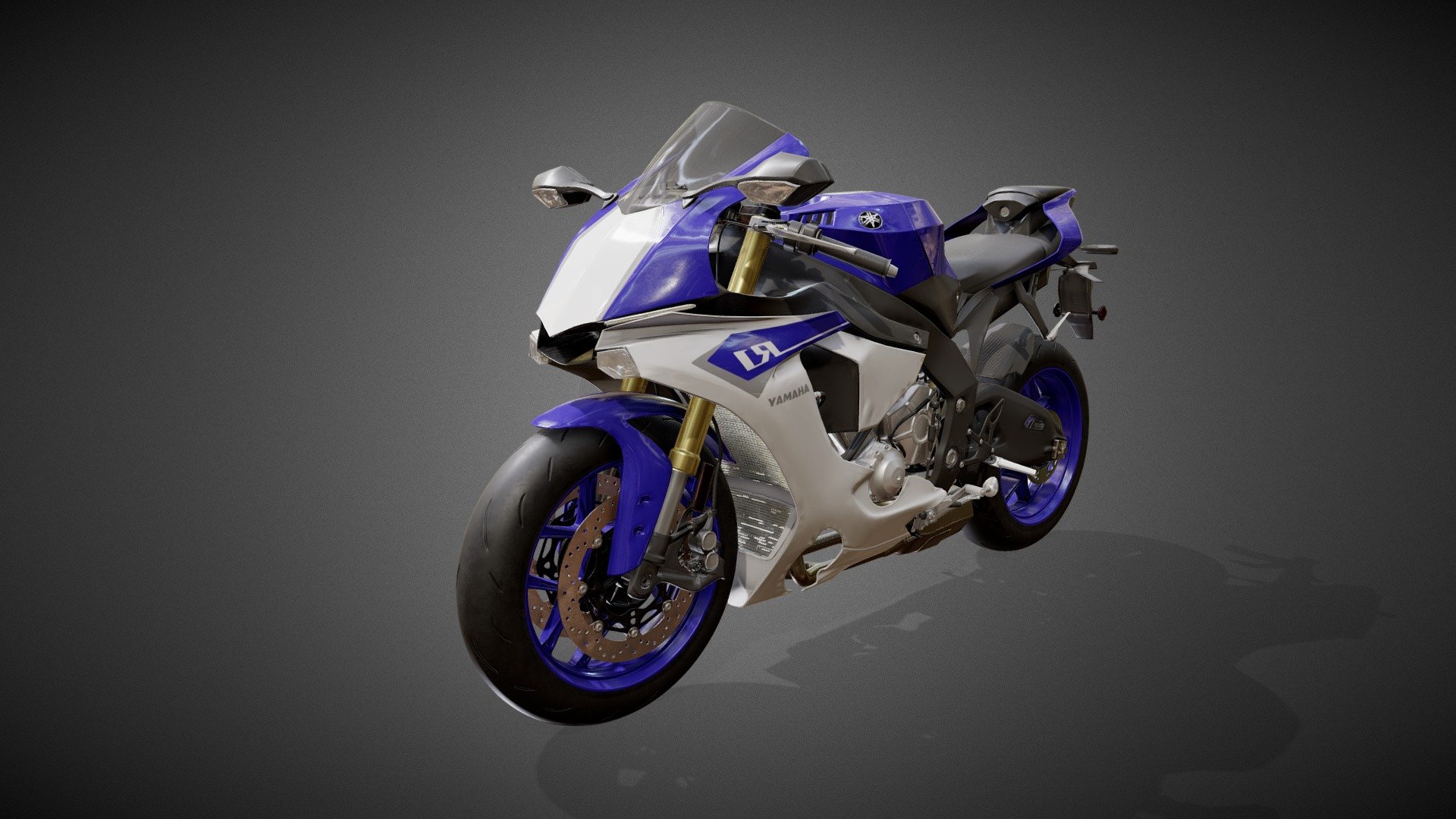 Yamaha R1 Supersport Motorcycle 3d model