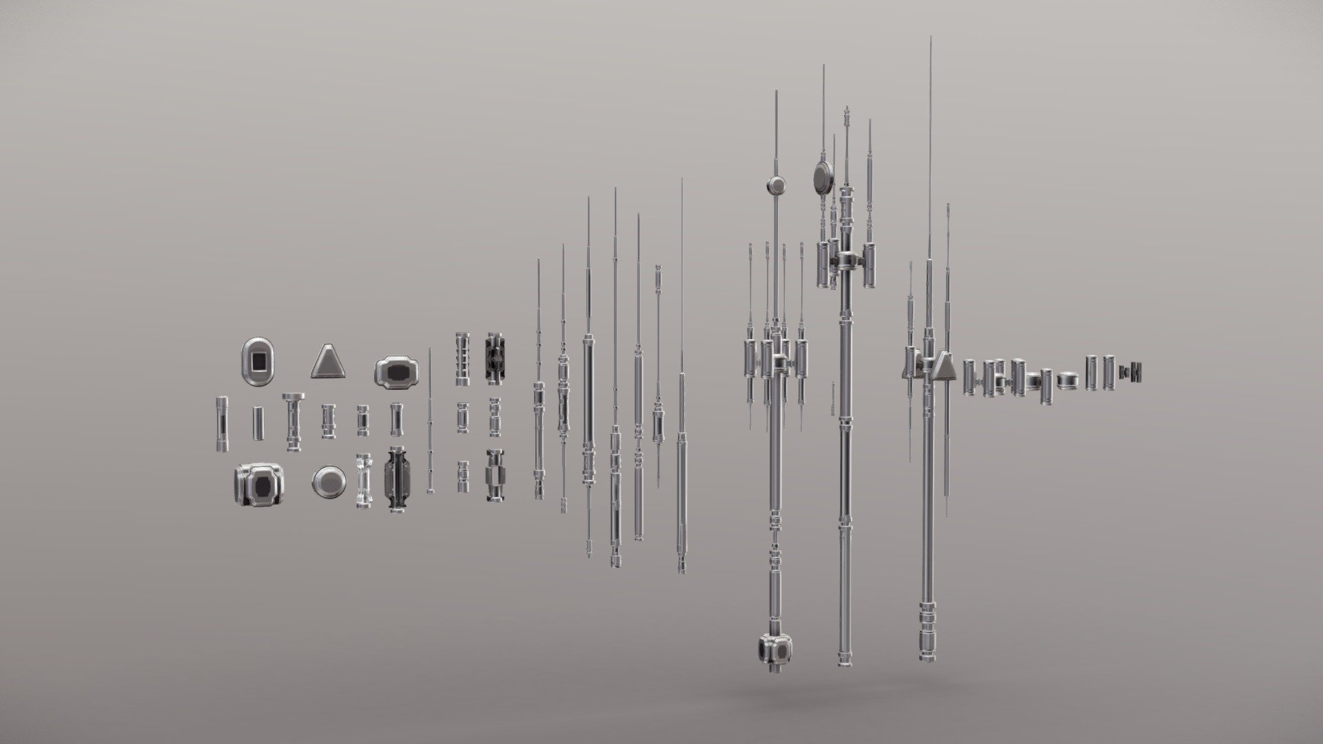 Scifi Antenna Collection 3d model