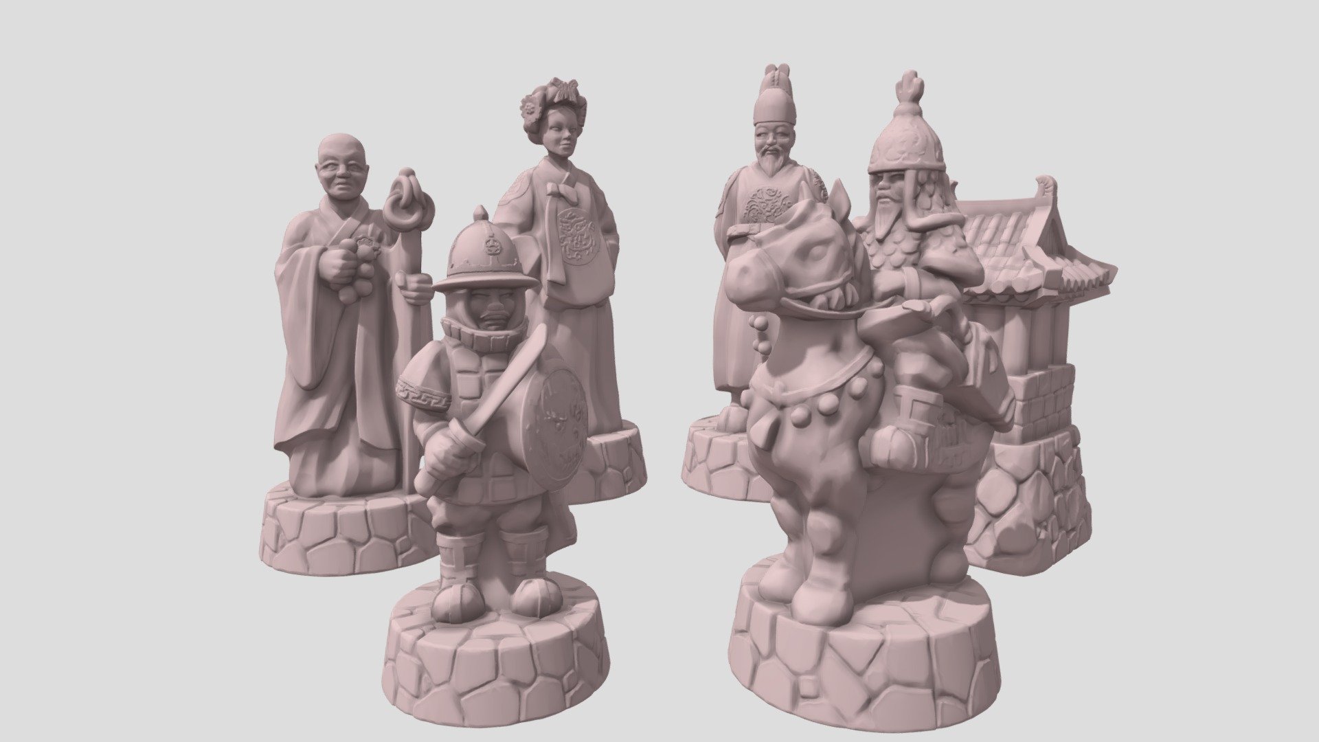 Chess set Joseon dynasty army 3d model