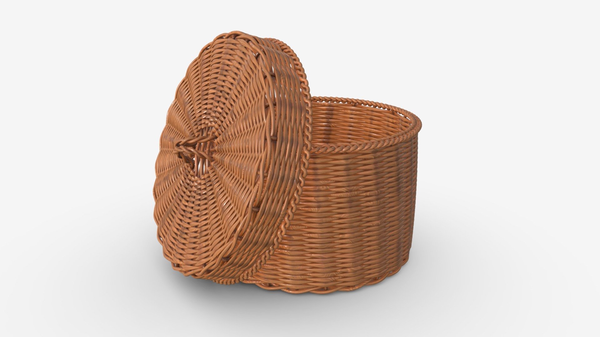 Wicker box medium 3d model