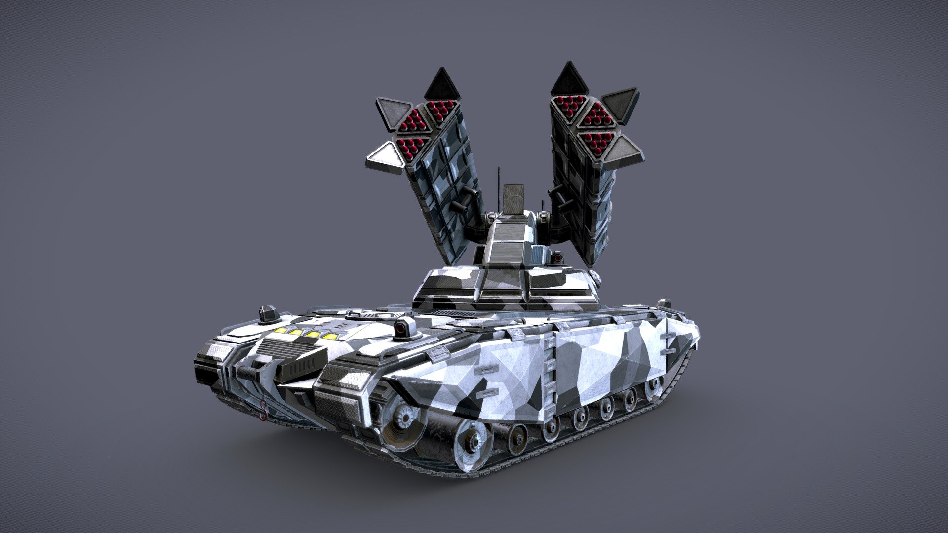 Sci-Fi Missile launcher Tank 3d model